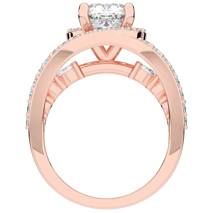 3.30CT.TW CUSHION LAB DIAMOND ENGAGEMENT RING - Nazarelle