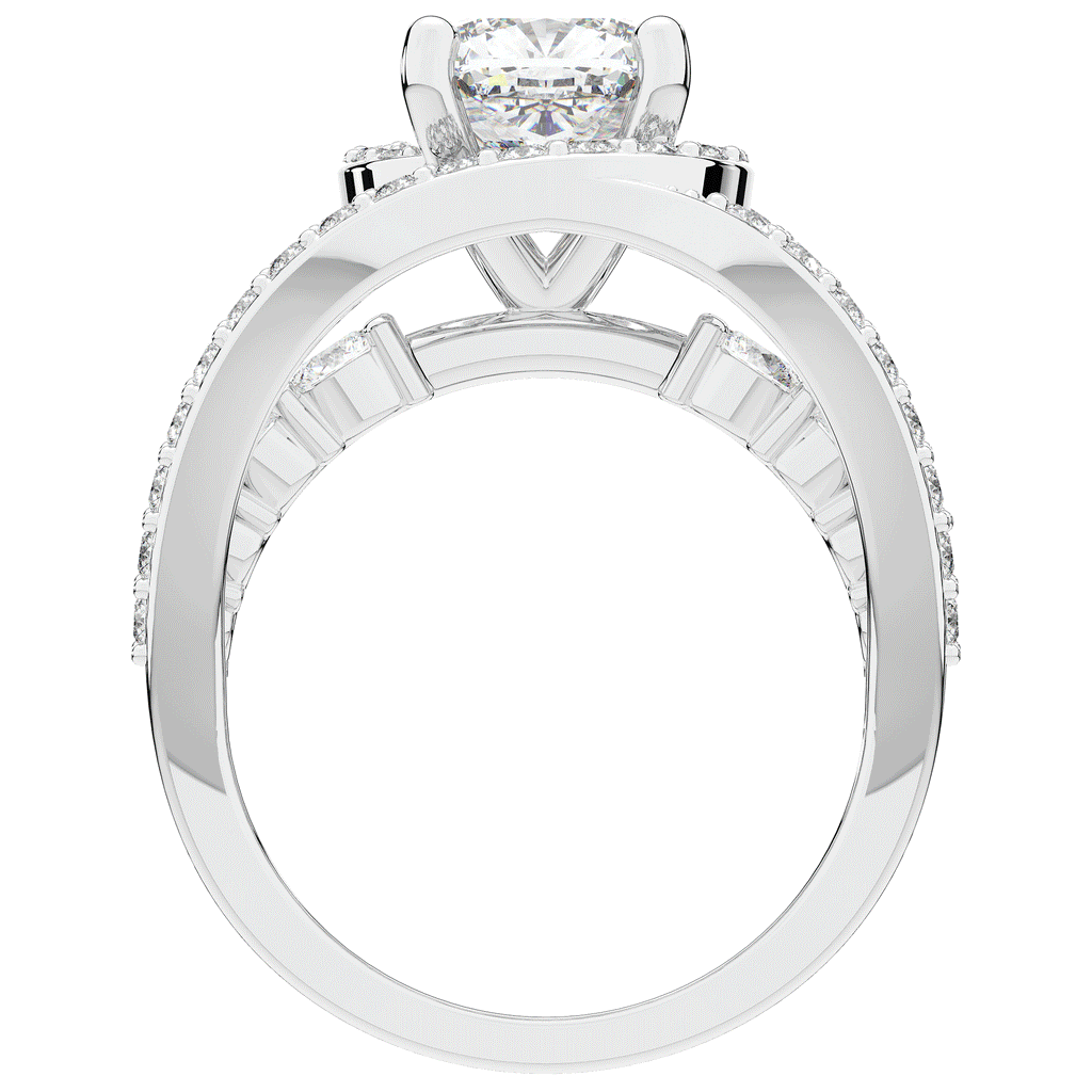 3.30CT.TW CUSHION LAB DIAMOND ENGAGEMENT RING - Nazarelle