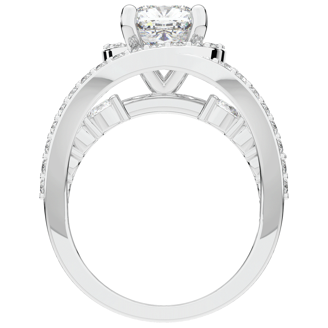 3.30CT.TW CUSHION LAB DIAMOND ENGAGEMENT RING - Nazarelle