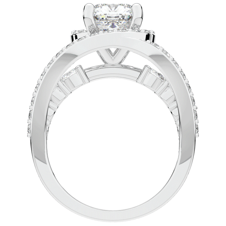3.30CT.TW CUSHION LAB DIAMOND ENGAGEMENT RING - Nazarelle