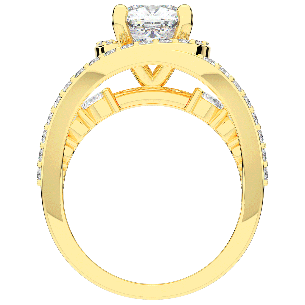 3.30CT.TW CUSHION LAB DIAMOND ENGAGEMENT RING - Nazarelle
