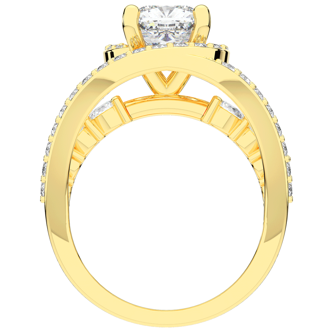 3.30CT.TW CUSHION LAB DIAMOND ENGAGEMENT RING - Nazarelle
