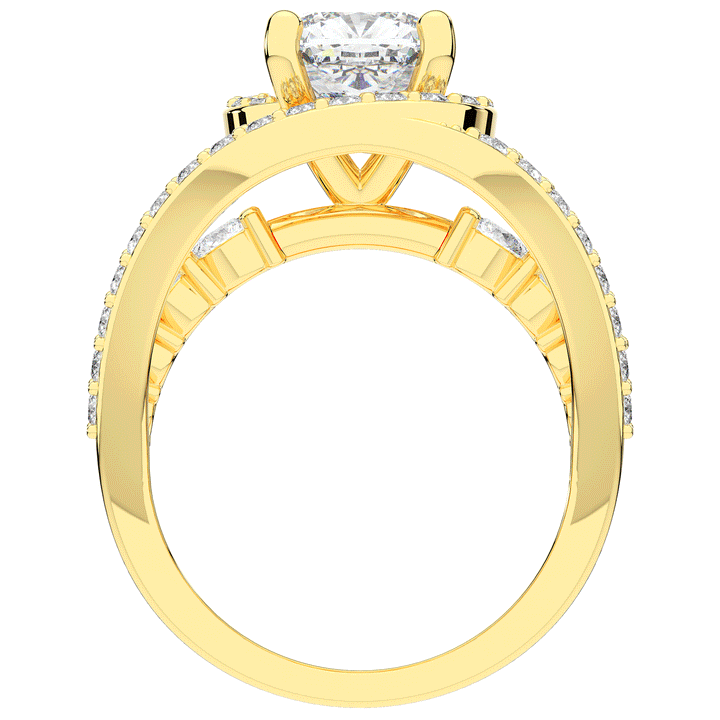 3.30CT.TW CUSHION LAB DIAMOND ENGAGEMENT RING - Nazarelle