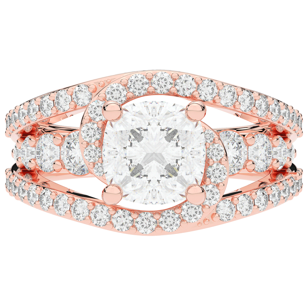 3.30CT.TW CUSHION LAB DIAMOND ENGAGEMENT RING - Nazarelle