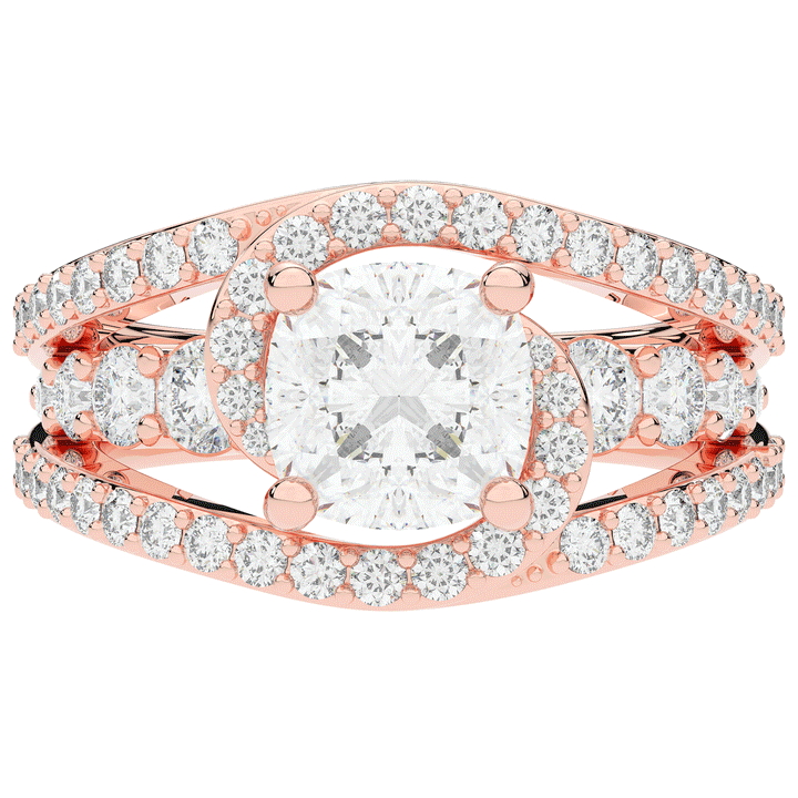 3.30CT.TW CUSHION LAB DIAMOND ENGAGEMENT RING - Nazarelle