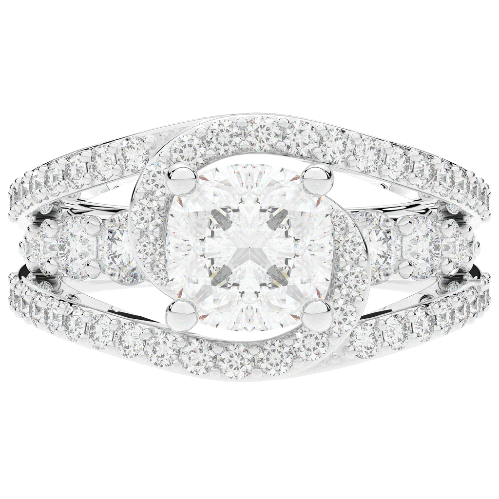 3.30CT.TW CUSHION LAB DIAMOND ENGAGEMENT RING - Nazarelle