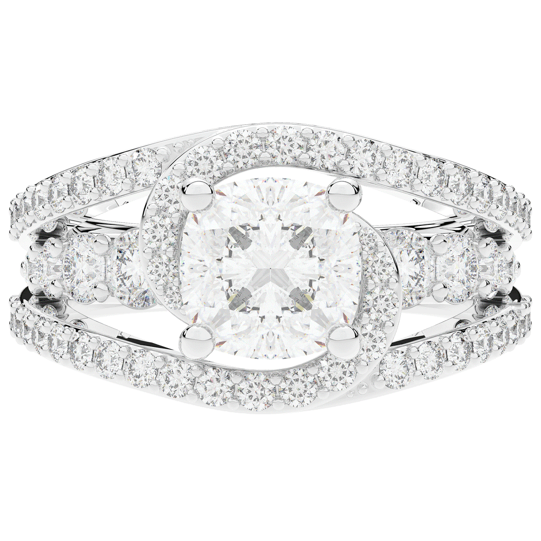 3.30CT.TW CUSHION LAB DIAMOND ENGAGEMENT RING - Nazarelle