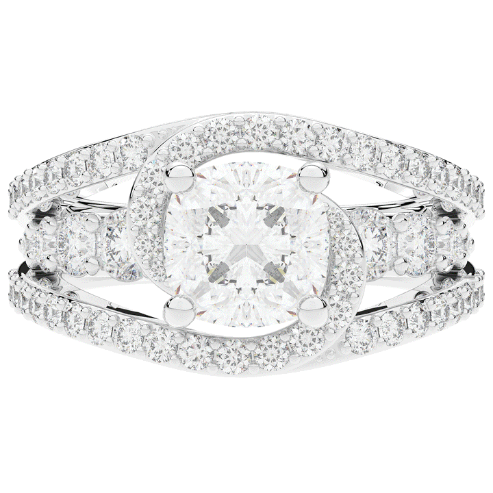 3.30CT.TW CUSHION LAB DIAMOND ENGAGEMENT RING - Nazarelle