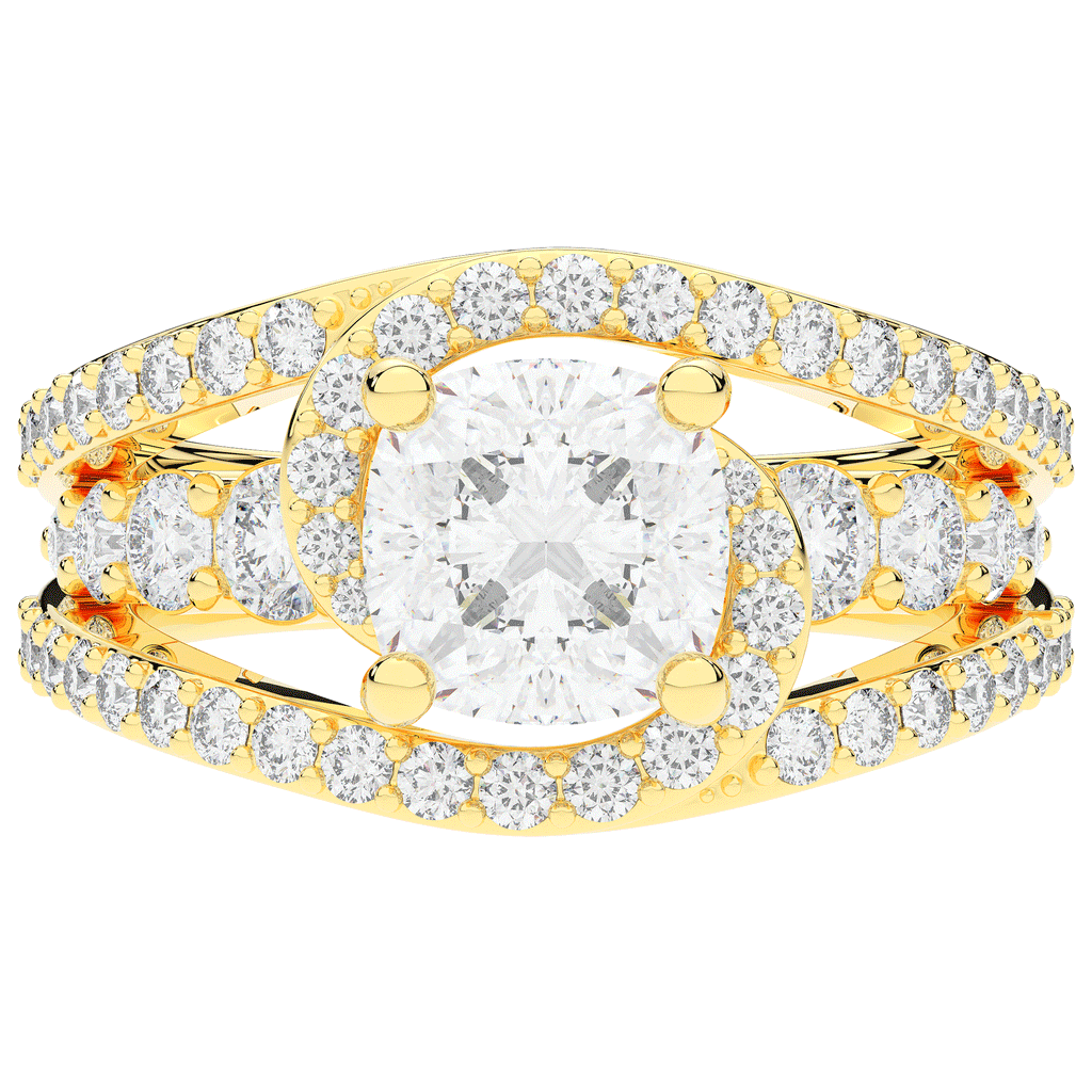 3.30CT.TW CUSHION LAB DIAMOND ENGAGEMENT RING - Nazarelle