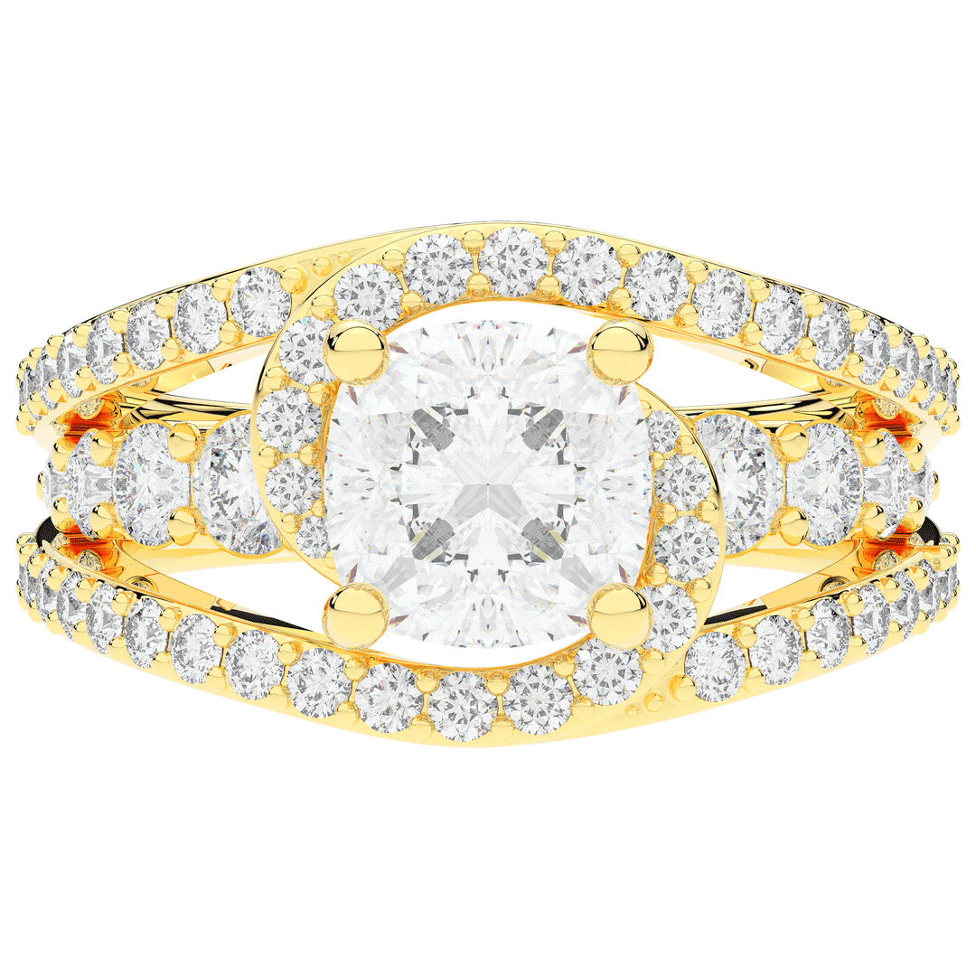 3.30CT.TW CUSHION LAB DIAMOND ENGAGEMENT RING - Nazarelle