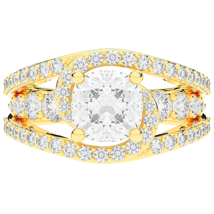 3.30CT.TW CUSHION LAB DIAMOND ENGAGEMENT RING - Nazarelle