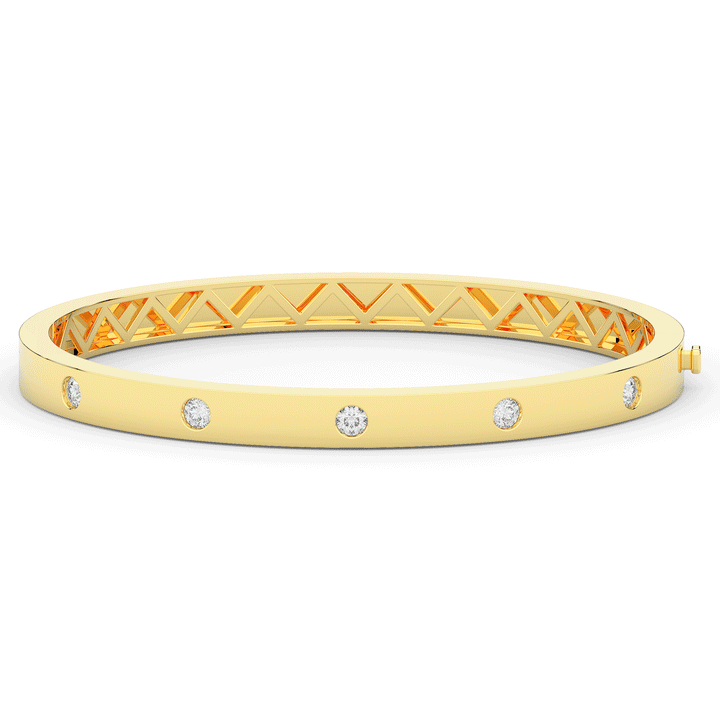 0.50CT.TW ROUND LAB DIAMOND BEZEL SET BANGLE - Nazarelle