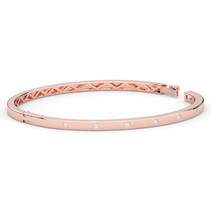 0.15CT.TW ROUND LAB BEZEL SET DIAMOND BANGLE - Nazarelle