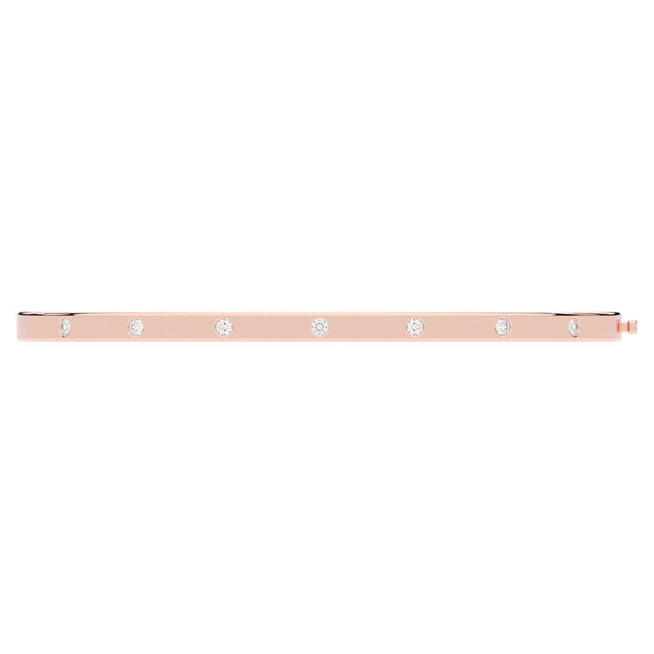 0.15CT.TW ROUND LAB BEZEL SET DIAMOND BANGLE - Nazarelle