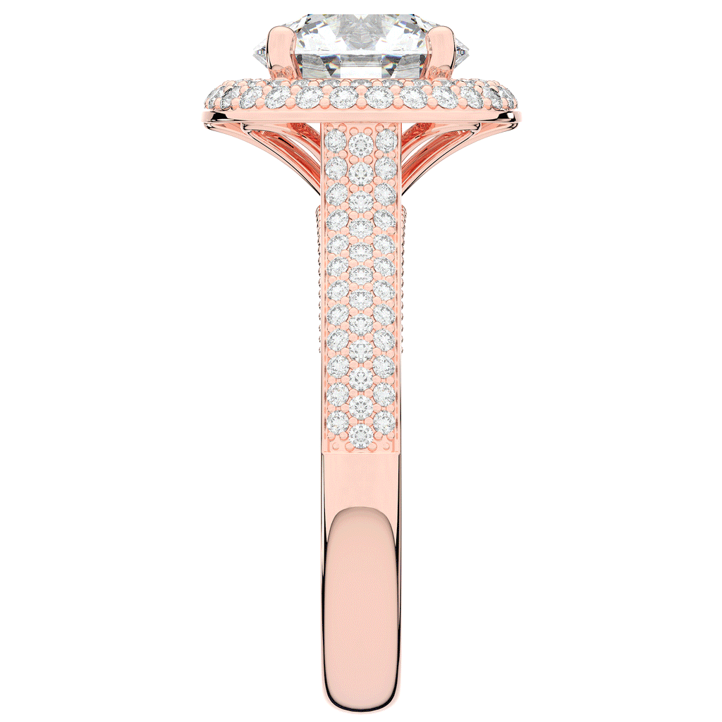 2.45CT.TW ROUND LAB DIAMOND HALO ENGAGEMENT RING - Nazarelle