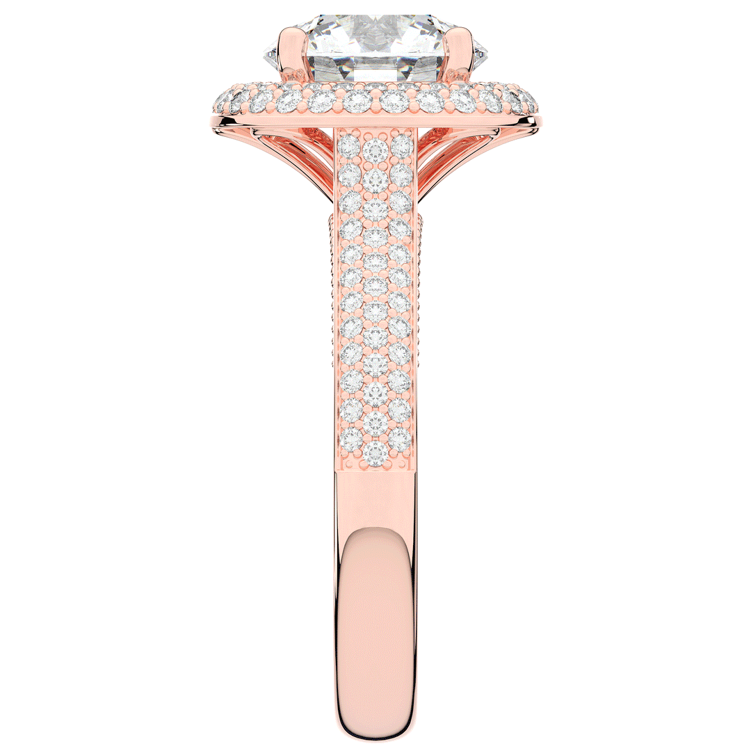 2.45CT.TW ROUND LAB DIAMOND HALO ENGAGEMENT RING - Nazarelle
