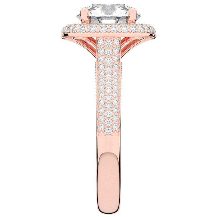 2.45CT.TW ROUND LAB DIAMOND HALO ENGAGEMENT RING - Nazarelle