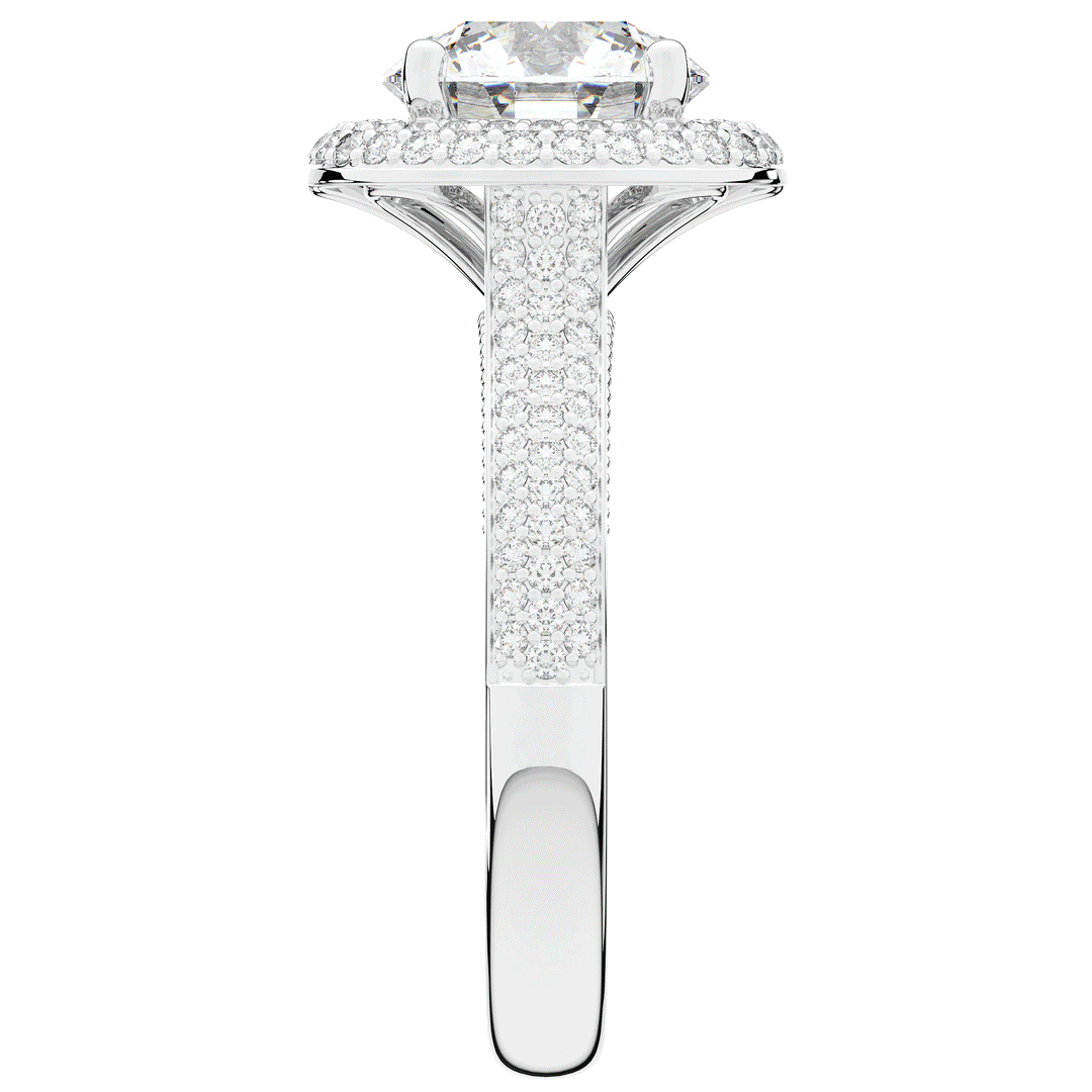 2.45CT.TW ROUND LAB DIAMOND HALO ENGAGEMENT RING - Nazarelle