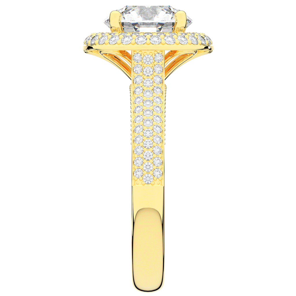 2.45CT.TW ROUND LAB DIAMOND HALO ENGAGEMENT RING - Nazarelle