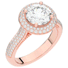 2.45CT.TW ROUND LAB DIAMOND HALO ENGAGEMENT RING - Nazarelle