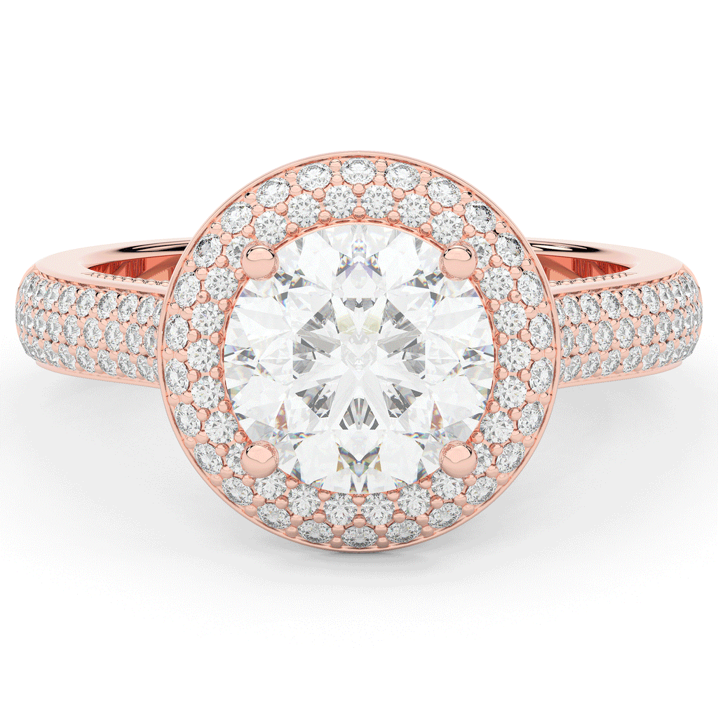 2.45CT.TW ROUND LAB DIAMOND HALO ENGAGEMENT RING - Nazarelle