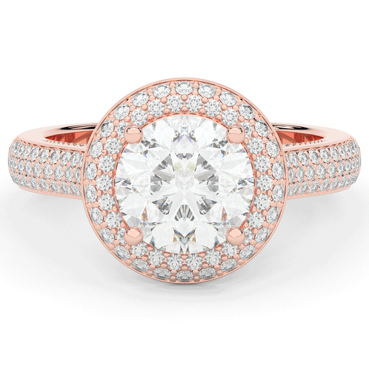2.45CT.TW ROUND LAB DIAMOND HALO ENGAGEMENT RING - Nazarelle