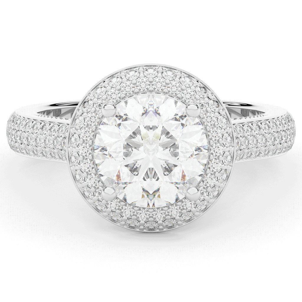 2.45CT.TW ROUND LAB DIAMOND HALO ENGAGEMENT RING - Nazarelle