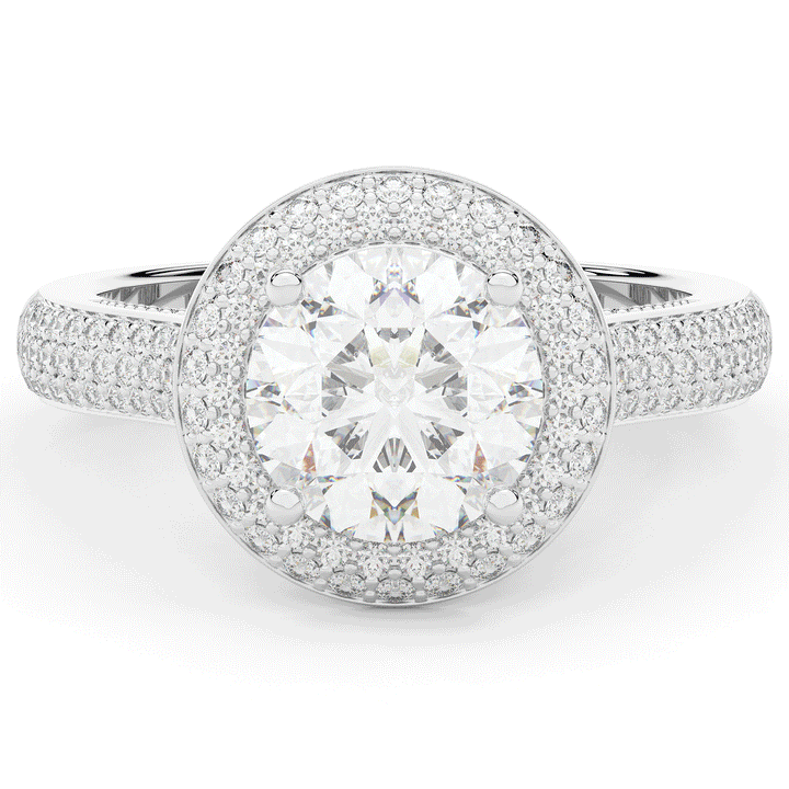 2.45CT.TW ROUND LAB DIAMOND HALO ENGAGEMENT RING - Nazarelle