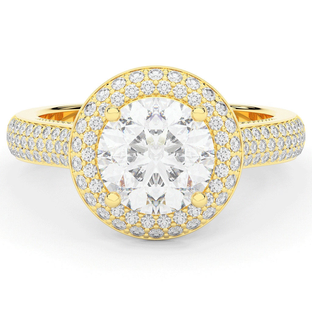 2.45CT.TW ROUND LAB DIAMOND HALO ENGAGEMENT RING - Nazarelle