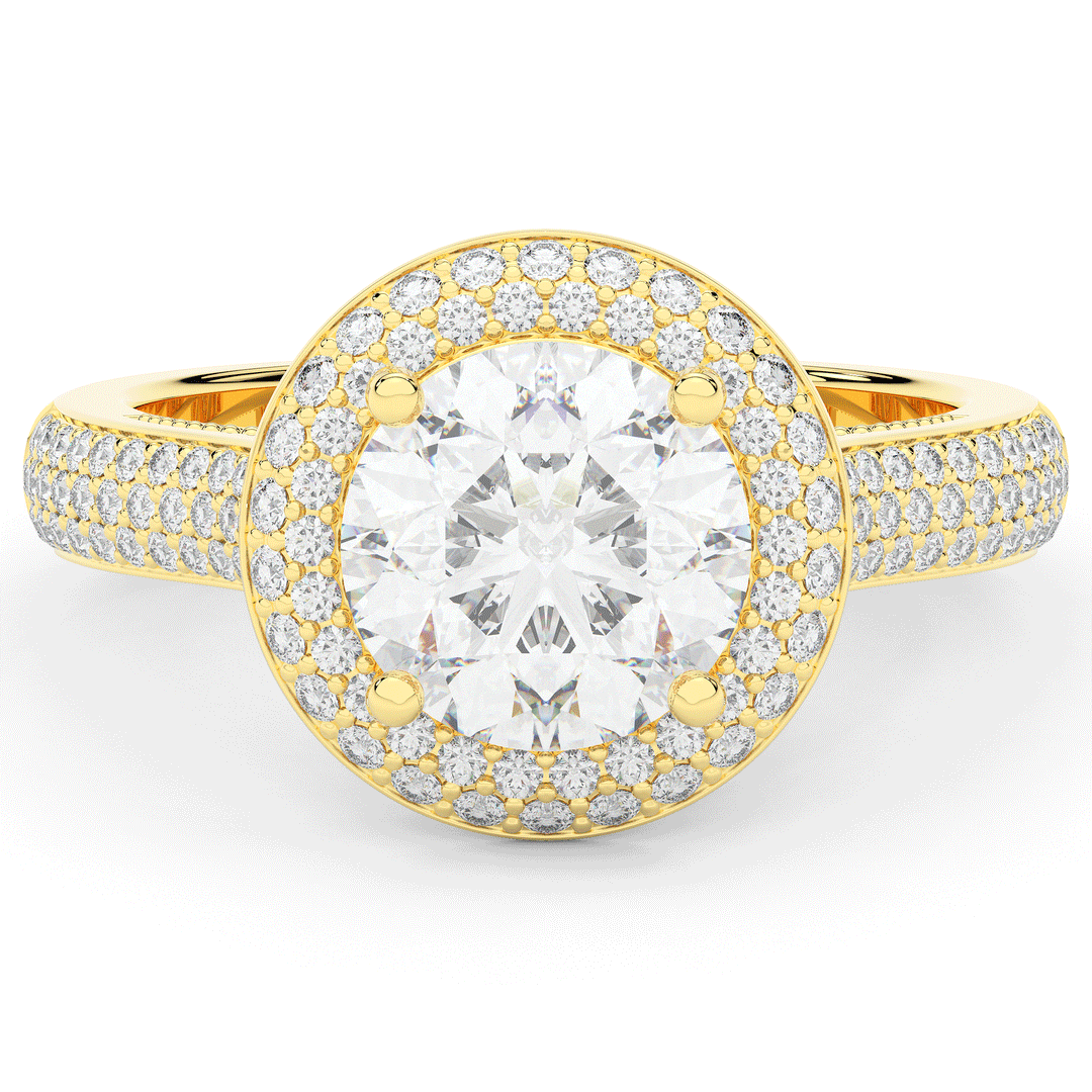 2.45CT.TW ROUND LAB DIAMOND HALO ENGAGEMENT RING - Nazarelle