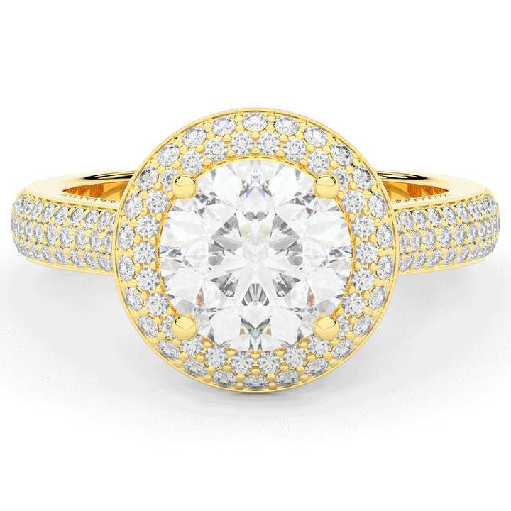 2.45CT.TW ROUND LAB DIAMOND HALO ENGAGEMENT RING - Nazarelle
