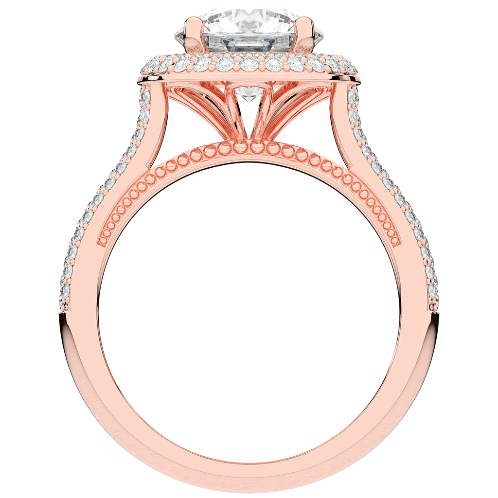 2.45CT.TW ROUND LAB DIAMOND HALO ENGAGEMENT RING - Nazarelle