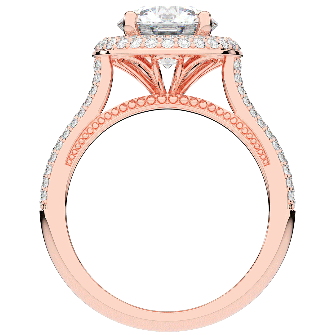 2.45CT.TW ROUND LAB DIAMOND HALO ENGAGEMENT RING - Nazarelle