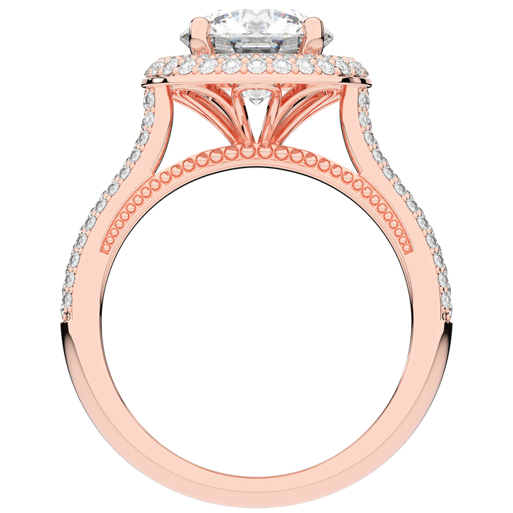 2.45CT.TW ROUND LAB DIAMOND HALO ENGAGEMENT RING - Nazarelle