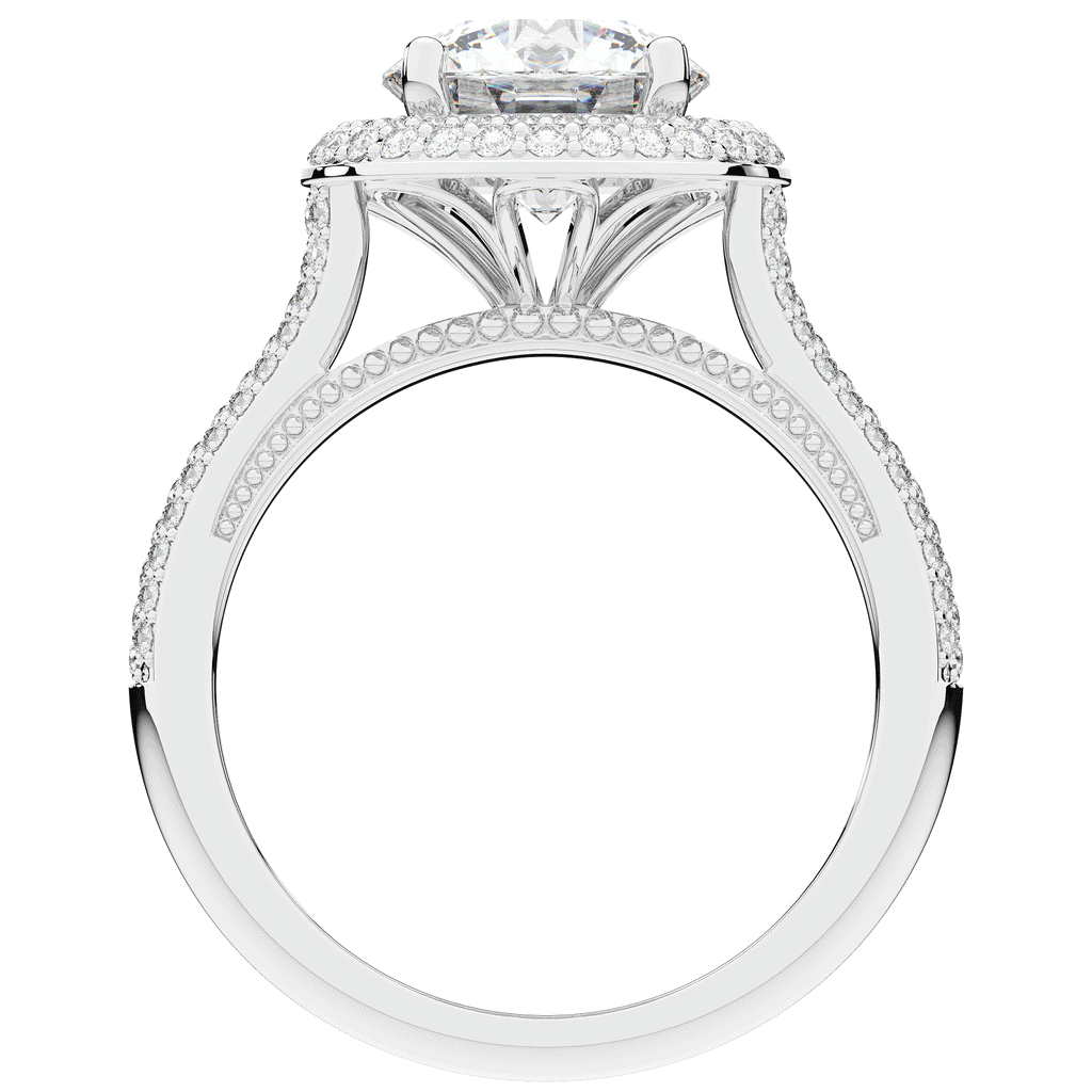 2.45CT.TW ROUND LAB DIAMOND HALO ENGAGEMENT RING - Nazarelle