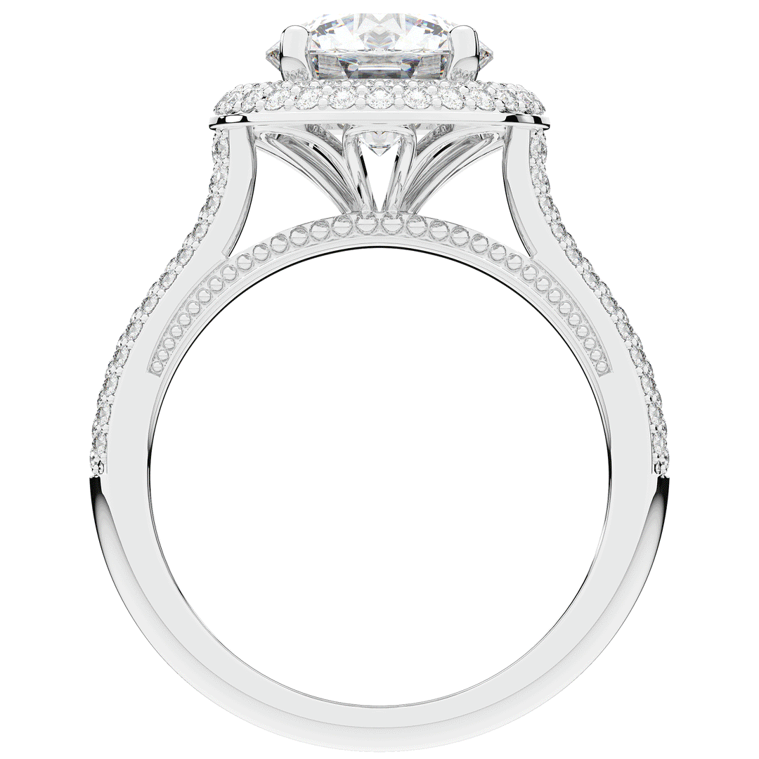 2.45CT.TW ROUND LAB DIAMOND HALO ENGAGEMENT RING - Nazarelle