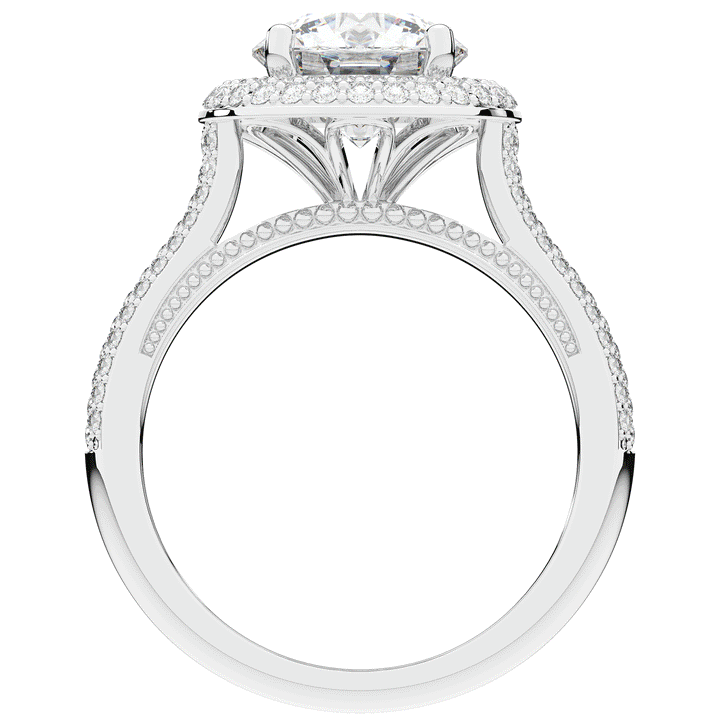 2.45CT.TW ROUND LAB DIAMOND HALO ENGAGEMENT RING - Nazarelle