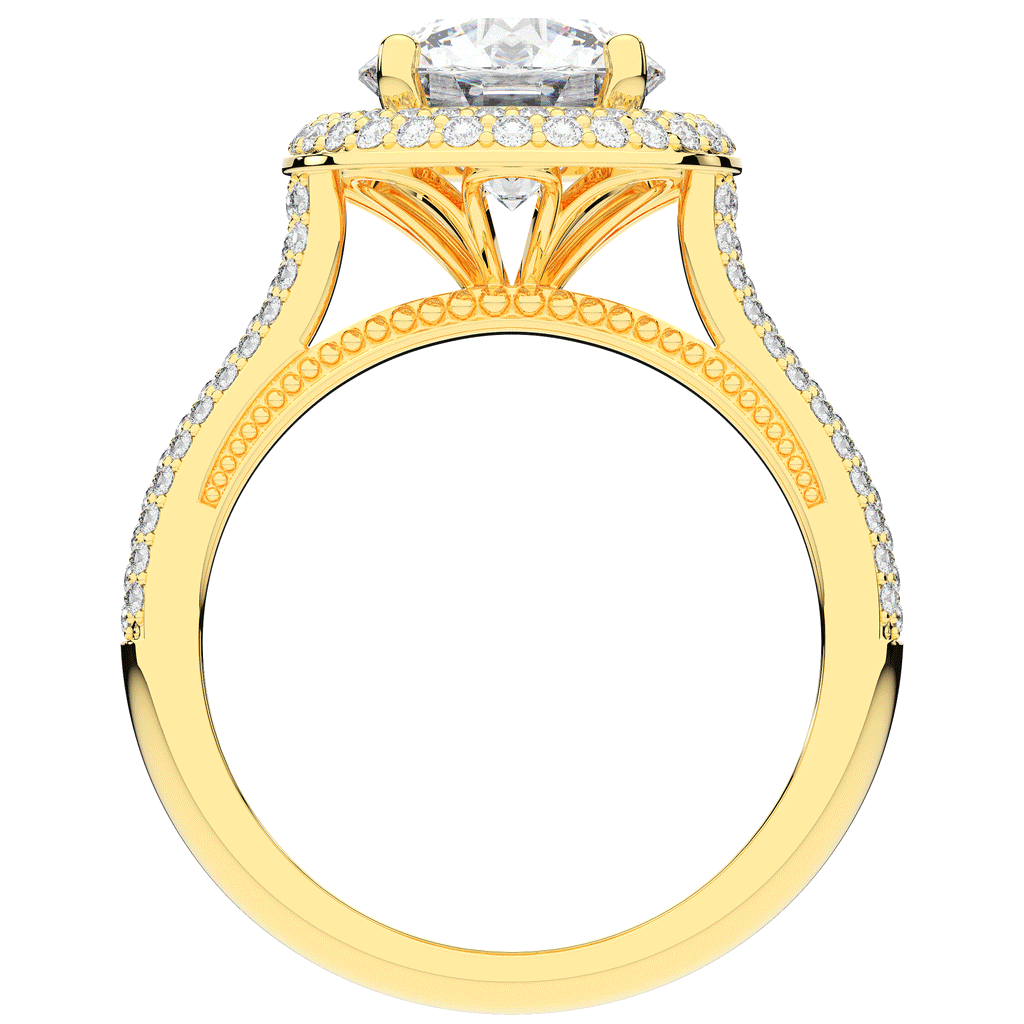 2.45CT.TW ROUND LAB DIAMOND HALO ENGAGEMENT RING - Nazarelle