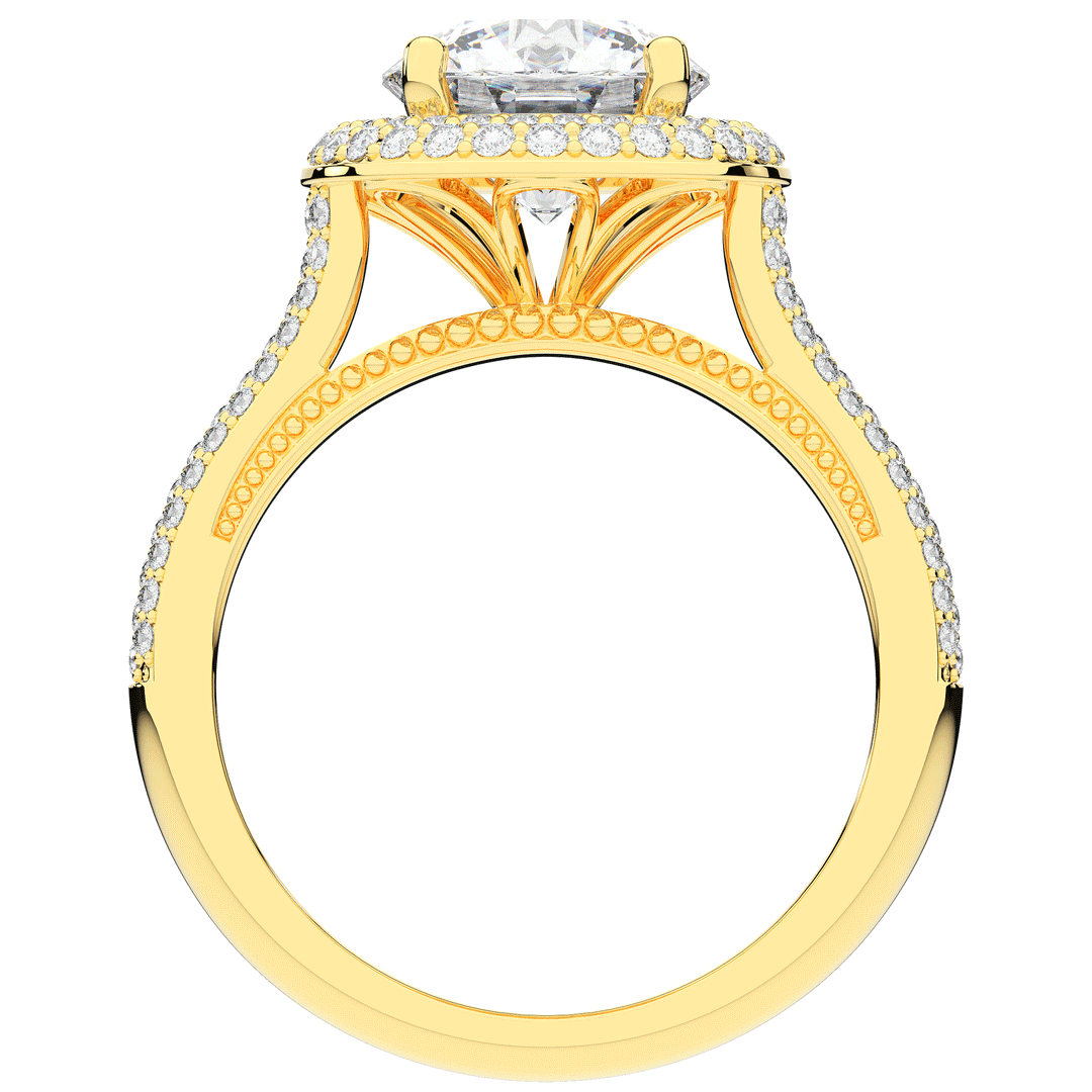 2.45CT.TW ROUND LAB DIAMOND HALO ENGAGEMENT RING - Nazarelle