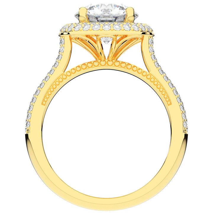 2.45CT.TW ROUND LAB DIAMOND HALO ENGAGEMENT RING - Nazarelle