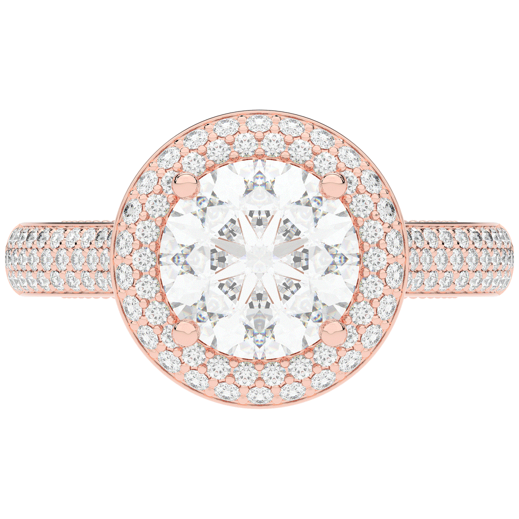 2.45CT.TW ROUND LAB DIAMOND HALO ENGAGEMENT RING - Nazarelle