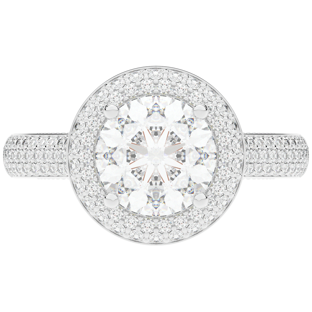 2.45CT.TW ROUND LAB DIAMOND HALO ENGAGEMENT RING - Nazarelle