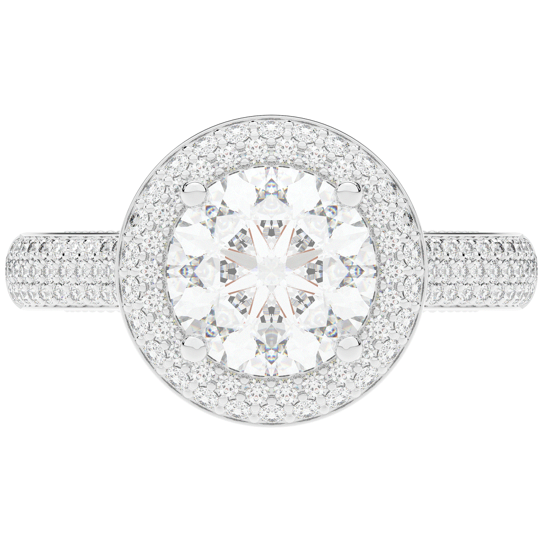 2.45CT.TW ROUND LAB DIAMOND HALO ENGAGEMENT RING - Nazarelle