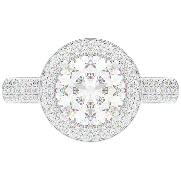 2.45CT.TW ROUND LAB DIAMOND HALO ENGAGEMENT RING - Nazarelle