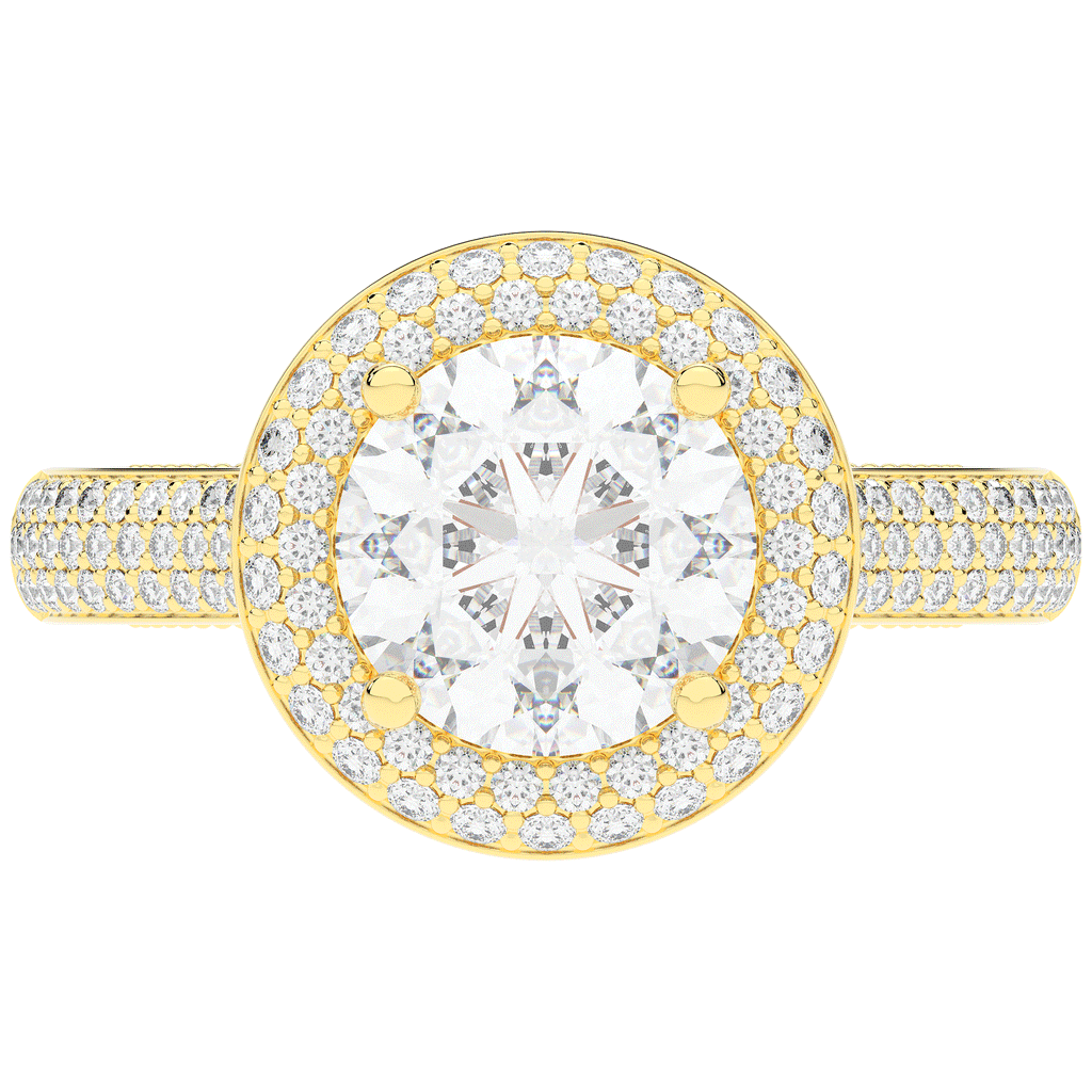 2.45CT.TW ROUND LAB DIAMOND HALO ENGAGEMENT RING - Nazarelle