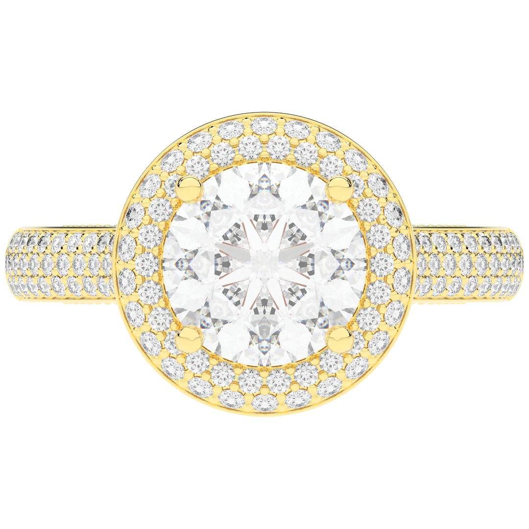 2.45CT.TW ROUND LAB DIAMOND HALO ENGAGEMENT RING - Nazarelle