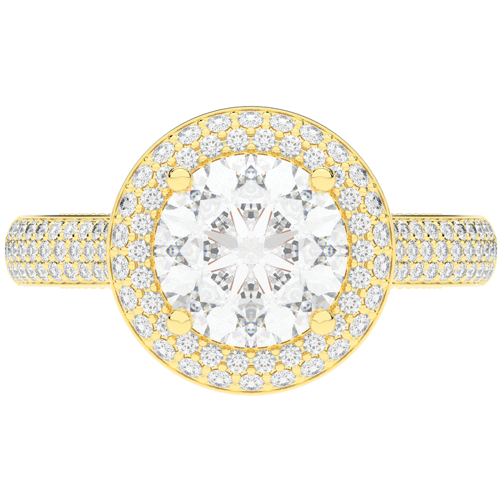 2.45CT.TW ROUND LAB DIAMOND HALO ENGAGEMENT RING - Nazarelle