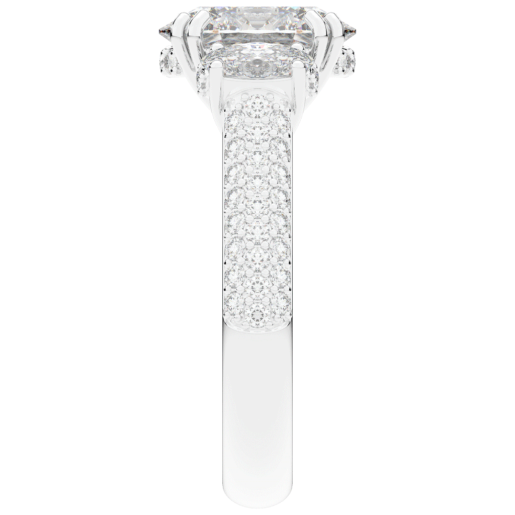 3.70CT.TW OVAL LAB DIAMOND 3 STONE ENGAGEMENT RING - Nazarelle