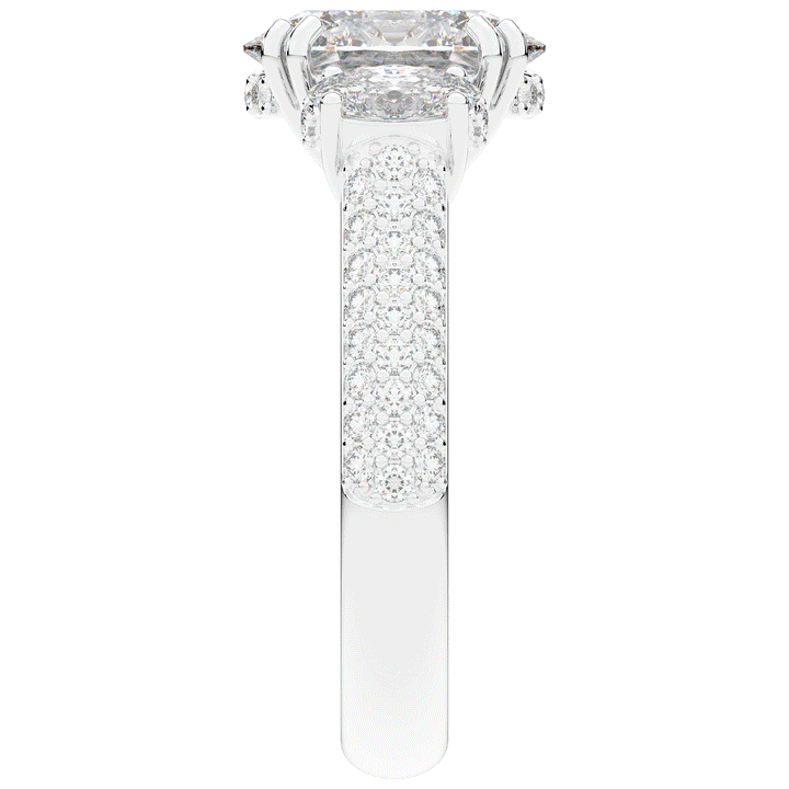 3.70CT.TW OVAL LAB DIAMOND 3 STONE ENGAGEMENT RING - Nazarelle