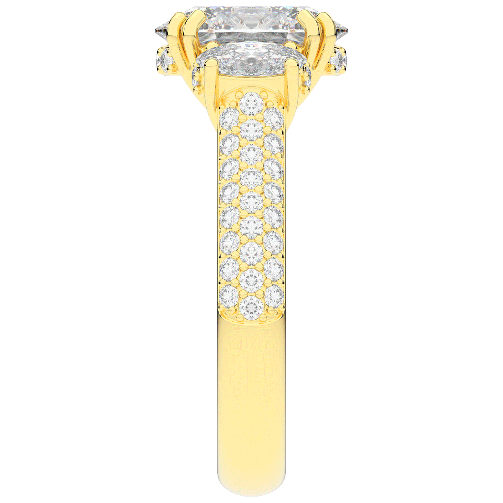 3.70CT.TW OVAL LAB DIAMOND 3 STONE ENGAGEMENT RING - Nazarelle